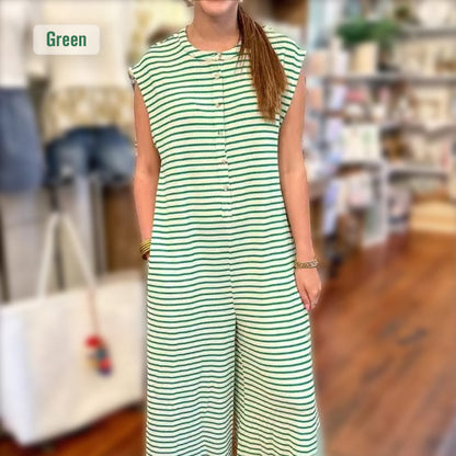 💥Last Day Special Sale 50% OFF💝✨Women's oversized Striped sleeveless Jumpsuit