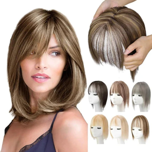 🔥2025 Hot Sale 50%OFF🔥Natural Hair Toppers with Bangs for Women