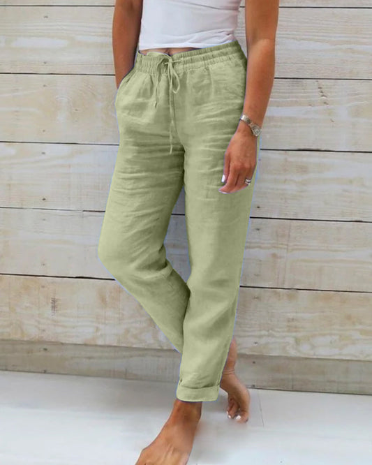 🌟LAST DAY SPECIAL PRICE: ￡11.99!!🌟Women's  Elastic Waist Cotton Linen Casual Pants