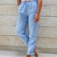 🌟LAST DAY SPECIAL PRICE: ￡11.99!!🌟Women's  Elastic Waist Cotton Linen Casual Pants