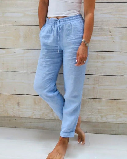 🌟LAST DAY SPECIAL PRICE: ￡11.99!!🌟Women's  Elastic Waist Cotton Linen Casual Pants