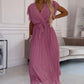 🌸Spring Specials Sale 49% OFF🌸 Women's Solid V-Neck Pleated Flowy Dress