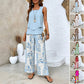 🌺Mother's Day Hot Sale 49% OFF🌺Women’s Trendy Print 2 Piece Outfits Sleeveless Top & Pants✨