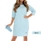 🔥Summer Hot Sale 50% OFF💝✨Round Neck 3/4 Sleeve Dress with Pockets