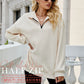 🔥Last Day Promotion 49% OFF🏆Womens Zip-Up Dropped Shoulder Sweatshirt