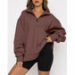 🔥Last Day Promotion 49% OFF🏆Womens Zip-Up Dropped Shoulder Sweatshirt