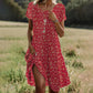 💕Hot Sale 49% OFF🌸Chic Short Sleeve Polka Dot Green Midi Dress