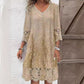 🔥49% OFF🔥Elegant lace dress with half-long sleeve and V-neck for women