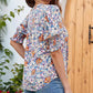 😍LAST DAY SALE 50% OFF-Special Price £11.99🎁☀️🌺Floral V-neck Puff Sleeve Blouse For Women