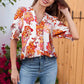 😍LAST DAY SALE 50% OFF-Special Price £11.99🎁☀️🌺Floral V-neck Puff Sleeve Blouse For Women