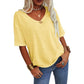 🔥This week's special price £9.99🔥Women's Solid Color V-Neck T-shirt