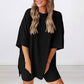 💕Last Day Promotion 49% OFF🔥Casual Oversized 2-Piece Lounge Set with Crewneck & Split Hem