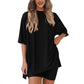 💕Last Day Promotion 49% OFF🔥Casual Oversized 2-Piece Lounge Set with Crewneck & Split Hem