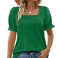 🎁49% OFF💝✨Women's Casual Square Neck Smocked Sleeve T-Shirt