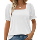 🎁49% OFF💝✨Women's Casual Square Neck Smocked Sleeve T-Shirt