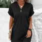 🔥Hot Sale 49% OFF💝✨Simple Solid Color V-Neck Short Sleeve Dress for Women