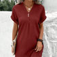 🔥Hot Sale 49% OFF💝✨Simple Solid Color V-Neck Short Sleeve Dress for Women