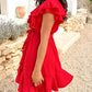 💖LAST DAY SALE 49% OFF💷Women's Elegant Waist Tie V-Neck Ruffle Dress