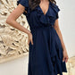💖LAST DAY SALE 49% OFF💷Women's Elegant Waist Tie V-Neck Ruffle Dress