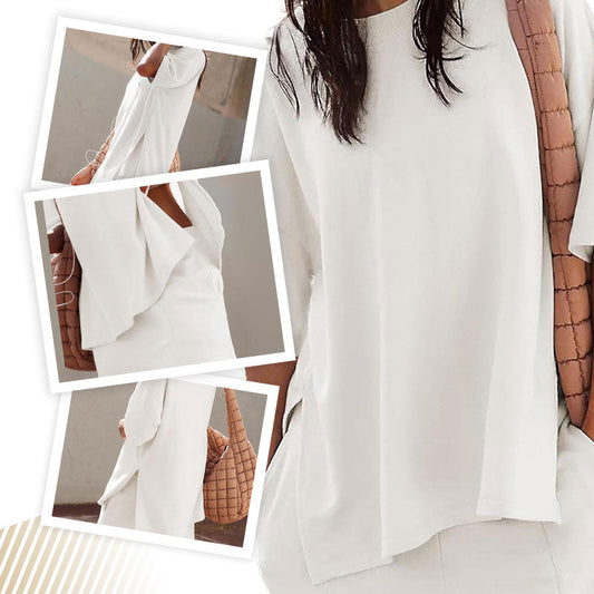 🔥Hot Sale 49% OFF💝✨Women's Casual Slit Top & Shorts 2-Piece Set