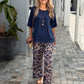 🎁Limited time 49% OFF⏳✨Women’s Round-Neck Tops ＆ Print Pants Two-Piece Set