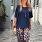 🎁Limited time 49% OFF⏳✨Women’s Round-Neck Tops ＆ Print Pants Two-Piece Set