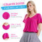 💖LAST DAY SALE 50% OFF💷✨Women's Casual Pleated V-Neck Short-Sleeve Top