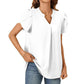 💖Summer HOT SALE 50% OFF💖Women's V-Neck Solid Color Short Sleeve Top