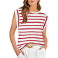 💥Last Day 50% OFF💝✨Women's Basic Fashion Casual Striped Sleeveless Vest T-Shirt