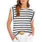💥Last Day 50% OFF💝✨Women's Basic Fashion Casual Striped Sleeveless Vest T-Shirt