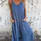 🍧Summer Hot Sale 50% OFF💞Women's Casual Loose Cotton-Linen Blend Jumpsuit with Pockets and Adjustable Straps