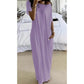 🔥💃Last Day Special Discount💃Women's Summer Casual Loose Solid Color Short-Sleeve Long Dress