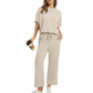 🌸New Arrival 50%OFF💖Women’s Summer Oversized Wide Leg Crop Pants Two Piece Outfits Set