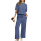🌸New Arrival 50%OFF💖Women’s Summer Oversized Wide Leg Crop Pants Two Piece Outfits Set