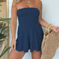 🎉Last Day Promotion 50% OFF💃Strapless Off Shoulder Pleated Flowy Short Romper