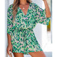 🔥Hot Sale 50% OFF💝✨Women's Summer Casual V-Neck Printed Jumpsuit with Waist Tie and Dolman Sleeves