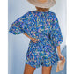 🔥Hot Sale 50% OFF💝✨Women's Summer Casual V-Neck Printed Jumpsuit with Waist Tie and Dolman Sleeves