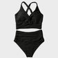 👙2025 New Type ~50% OFF 👙Textured Knot-Front High-Waisted Bikini Set