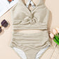 👙2025 New Type ~50% OFF 👙Textured Knot-Front High-Waisted Bikini Set