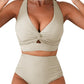 👙2025 New Type ~50% OFF 👙Textured Knot-Front High-Waisted Bikini Set