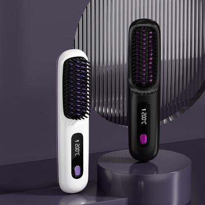 ✨✨Last Day Special Price £14.98!!💥Wireless Ceramic Heating Hair Straightening Comb💇‍♀️