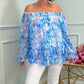 🔥Hot Sale 50% OFF💝✨Printed One-Shoulder Chiffon Long Sleeve Women's Chiffon Shirt
