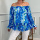 🔥Hot Sale 50% OFF💝✨Printed One-Shoulder Chiffon Long Sleeve Women's Chiffon Shirt