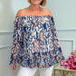 🔥Hot Sale 50% OFF💝✨Printed One-Shoulder Chiffon Long Sleeve Women's Chiffon Shirt