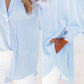 💐Buy 2 get 15% off💐Mid-length shirt with striped lapel and oversized drawdown sleeves