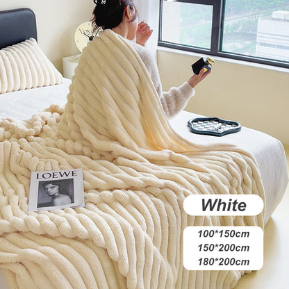 🎁🎁LAST DAY SPECIAL PRICE: ￡11.99!!🎅Super Soft Fur Ribbed Fleece Throw Blanket⛄🔥