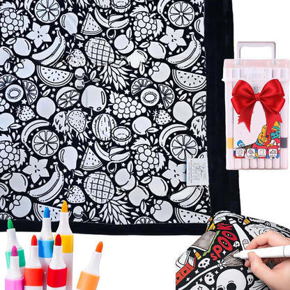 🎄Christmas Sale 70% OFF!!🎁🎁DIY Coloring Blanket with Markers