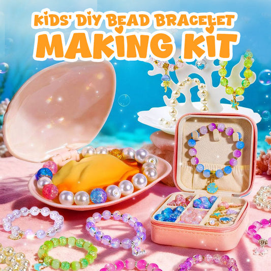 🔥New Arrival-🎅Christmas Gift idea 49%OFF -💎Oyster shell beaded gift box🎁Kids' DIY Bead Bracelet Making Kit