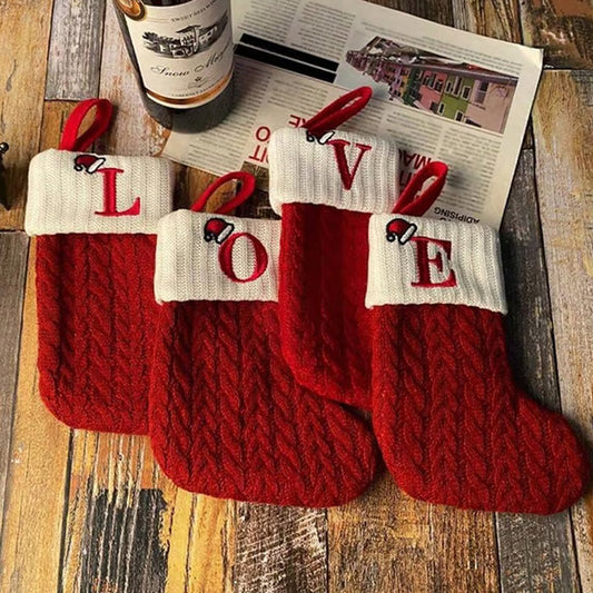 🎅Christmas Gift Idea ￡8.99!!🎁Personalized Initial Knitted Christmas Stocking🧦