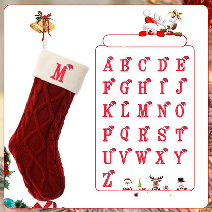 🎅Christmas Gift Idea ￡8.99!!🎁Personalized Initial Knitted Christmas Stocking🧦